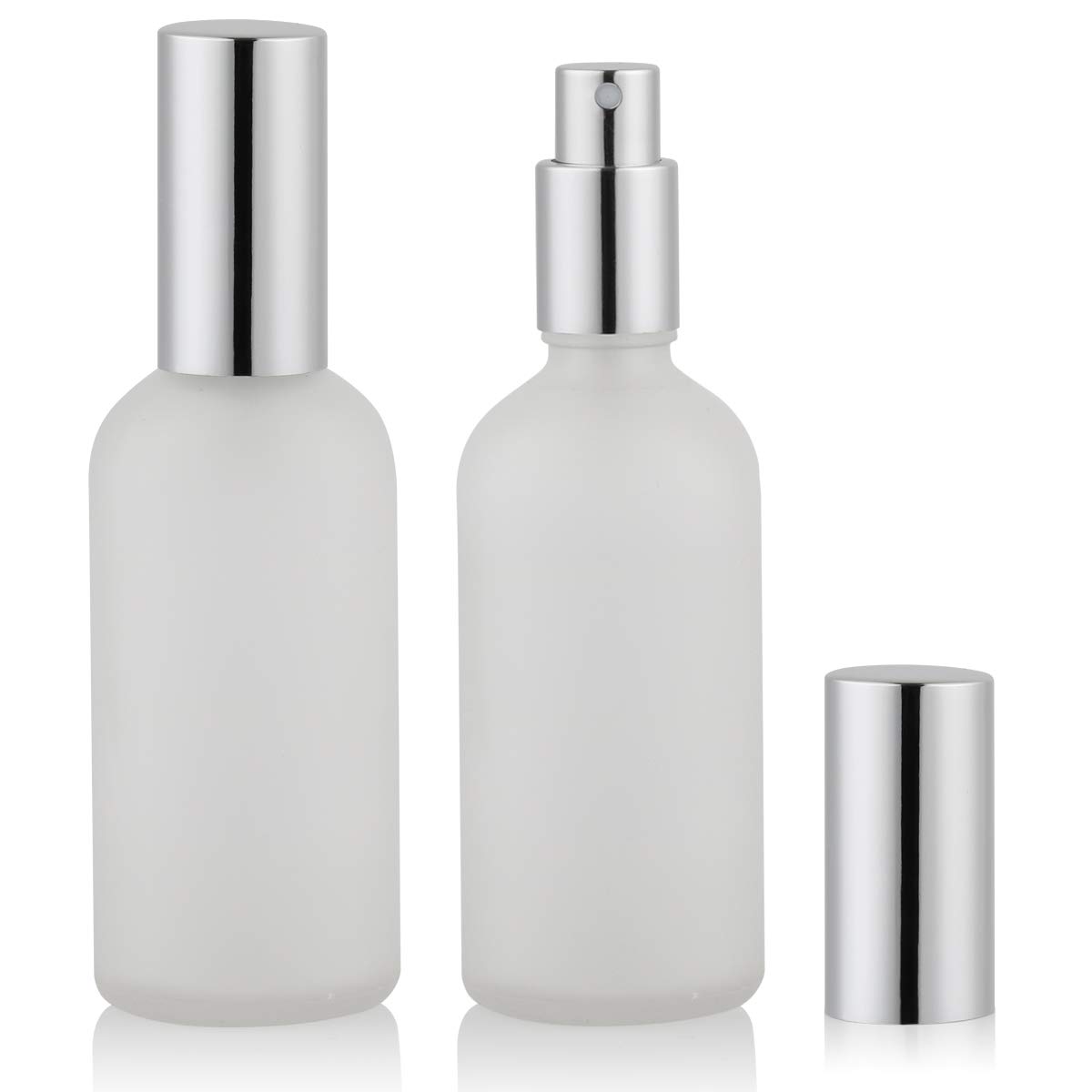 Misting Bottle Fine - 2-Pack 3.4oz Frosted Glass Spray Bottle,