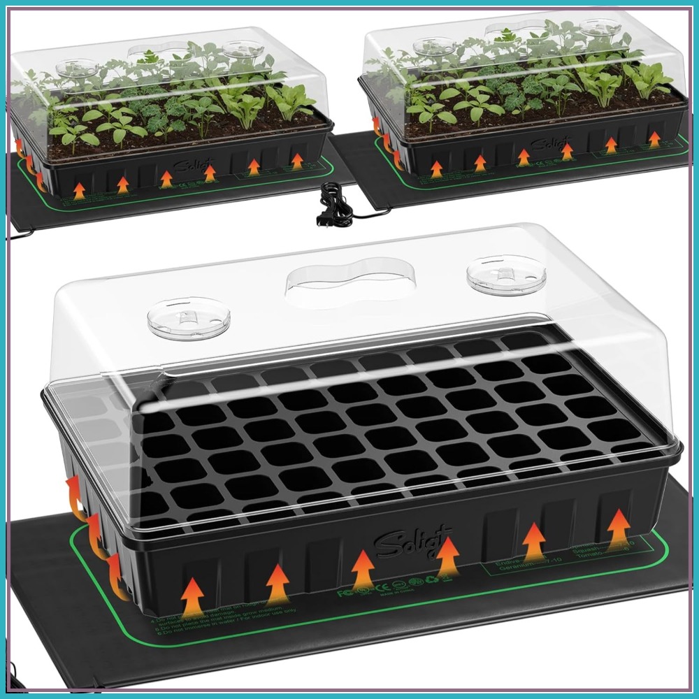 Humidity Dome Kit - 3-Pack 60-Cell Seed Starter Kit with