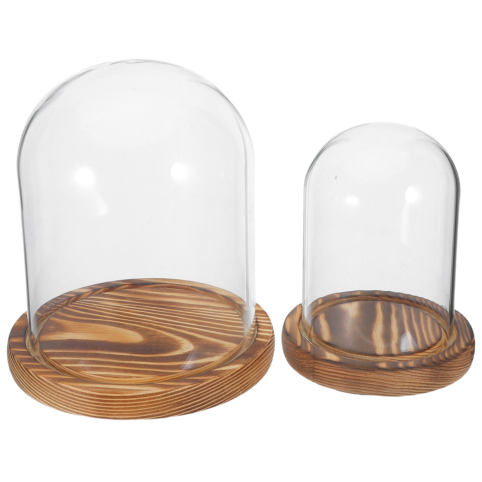 Plastic Dome Clear - 2Sets Clear Glass Display Dome with