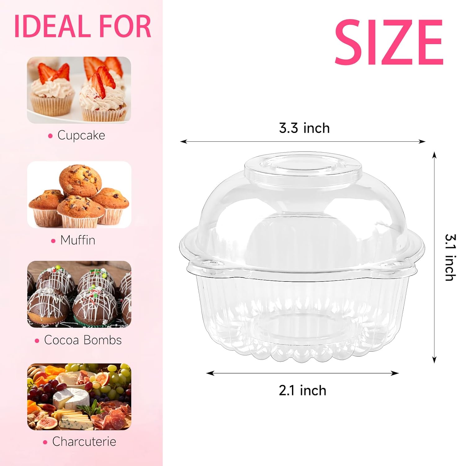 100 Pack Clear Plastic Cupcake - Plastic Dome Clear ulasan dan harga