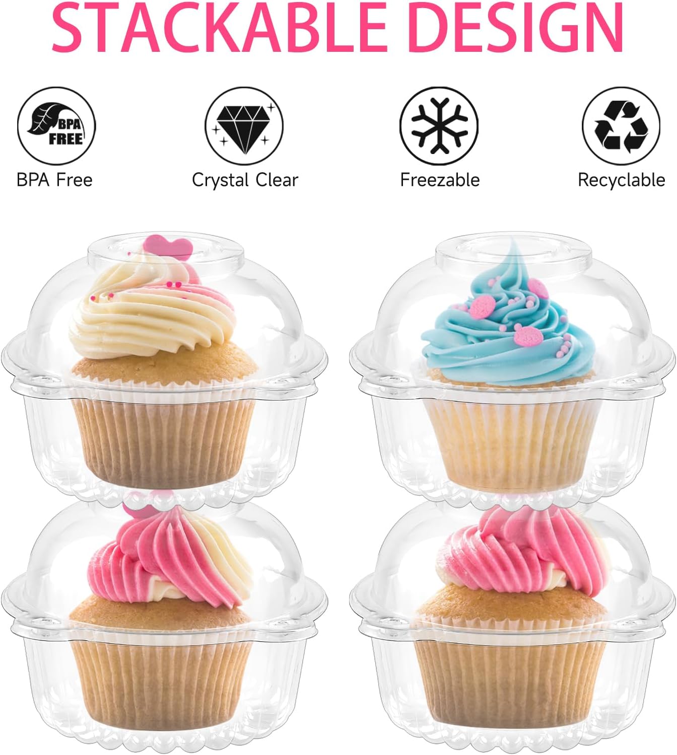 100 Pack Clear Plastic Cupcake - Plastic Dome Clear ulasan dan harga