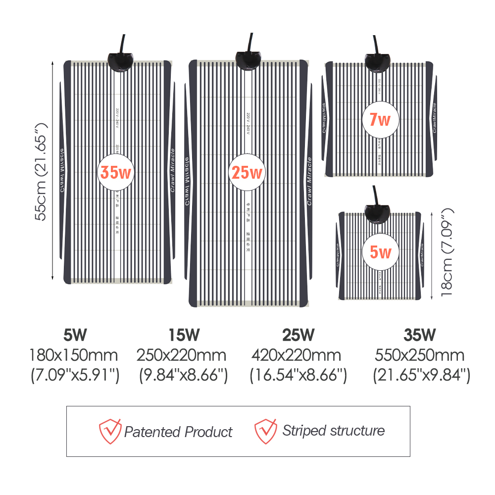 5W 15W 25W 35W Graphene Reptil - Heat Mat Seedling ulasan dan harga