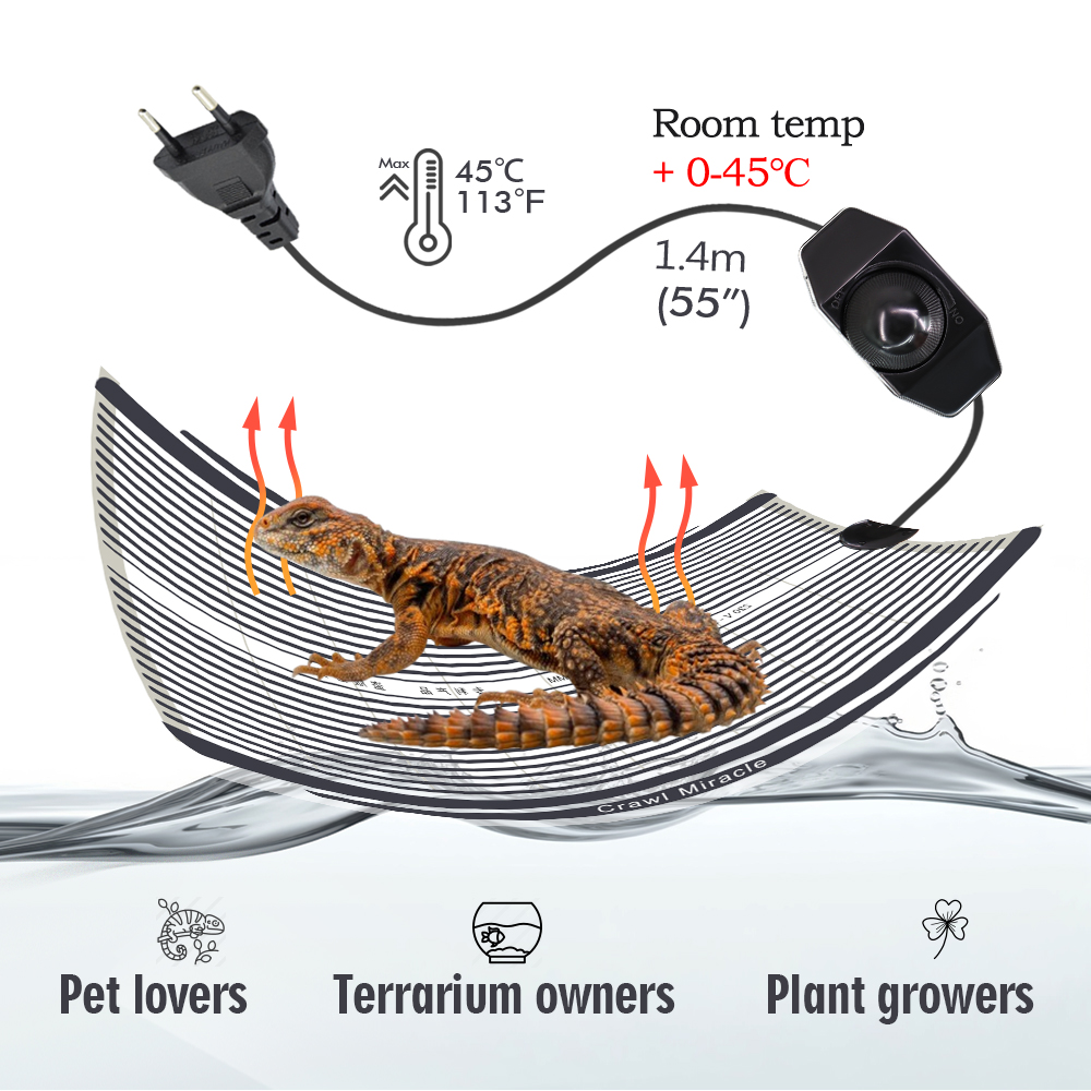 5W 15W 25W 35W Graphene Reptil - Heat Mat Seedling ulasan dan harga