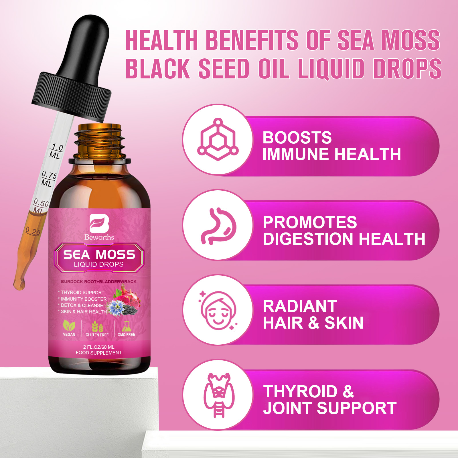 BEWORTHS 3000MG Seamoss Liquid - Root Stimulator Liquid ulasan dan harga