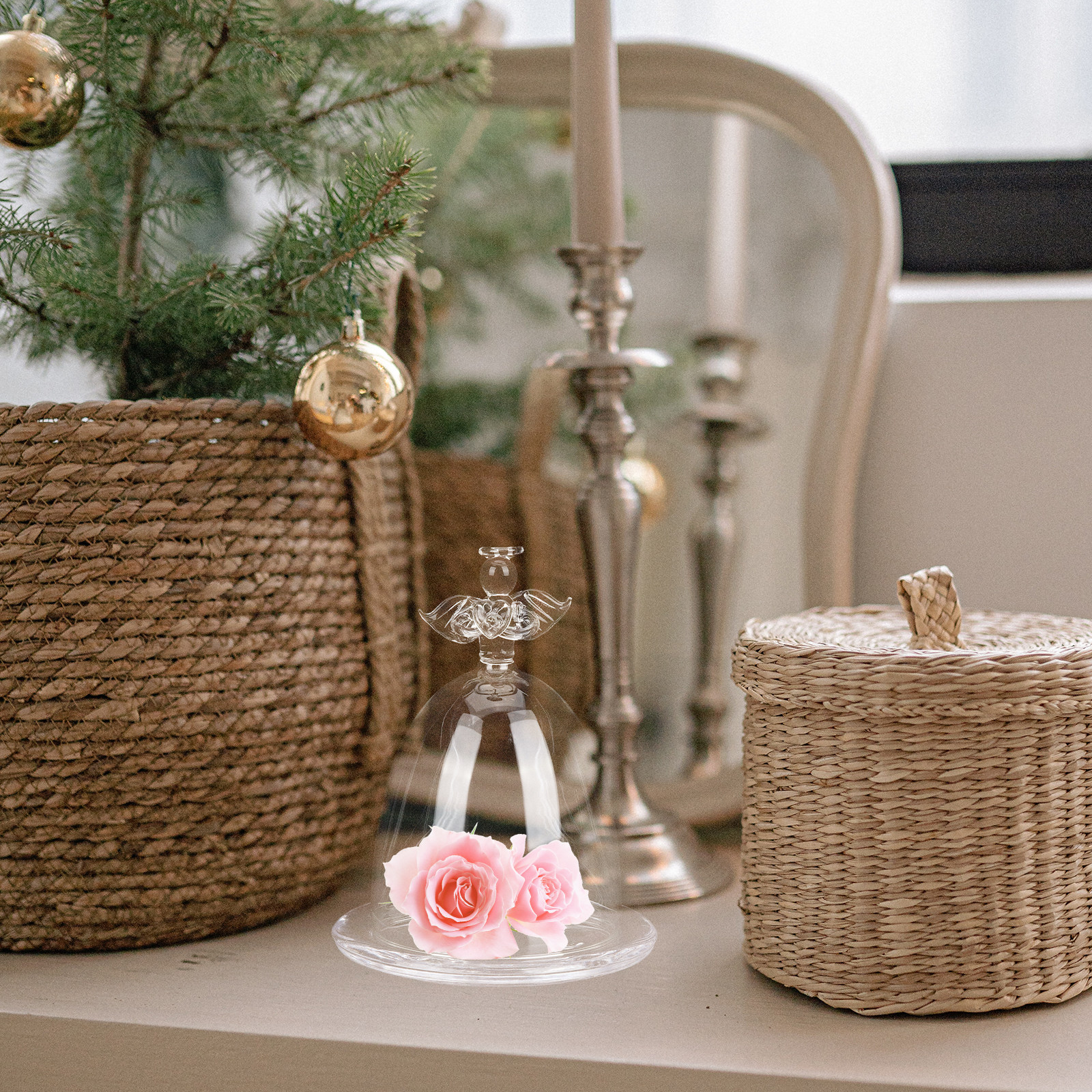 Angel Shaped Glass Dome Preser - Plastic Dome Clear ulasan dan harga