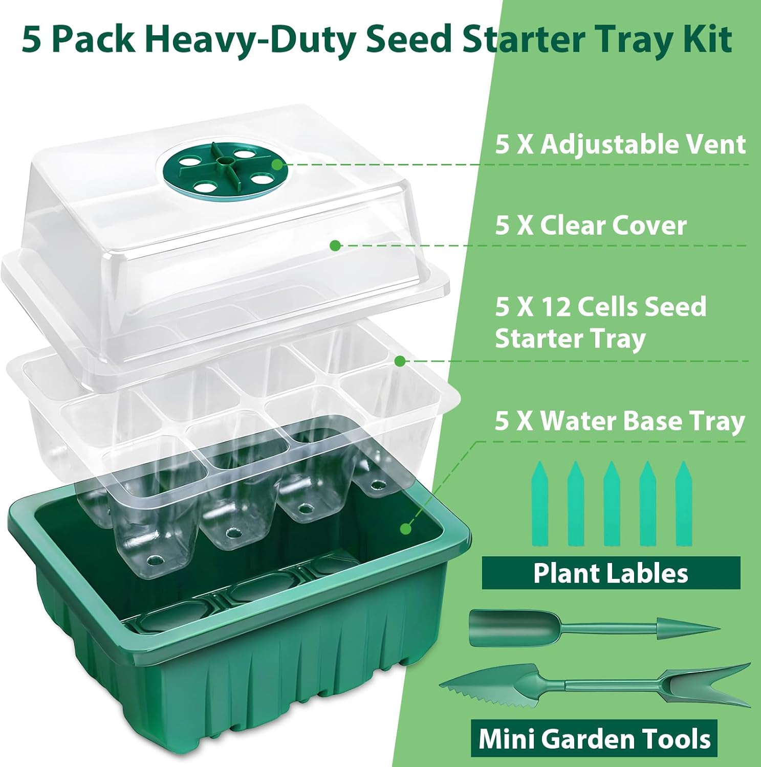 Seed Starter Tray Kit 60 Cells - Humidity Dome Kit ulasan dan harga