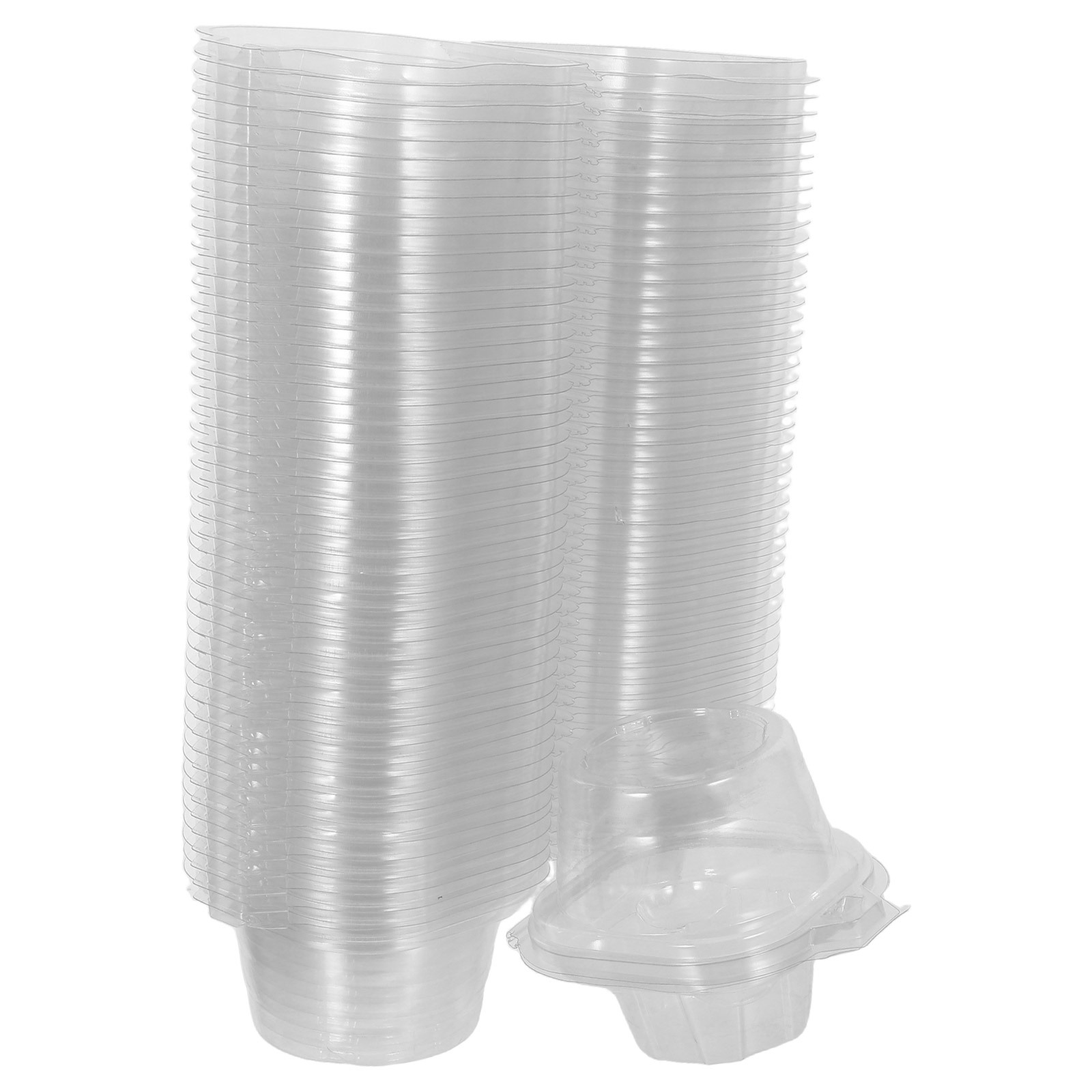 50Pcs Individual Cupcake Conta - Plastic Dome Clear ulasan dan harga