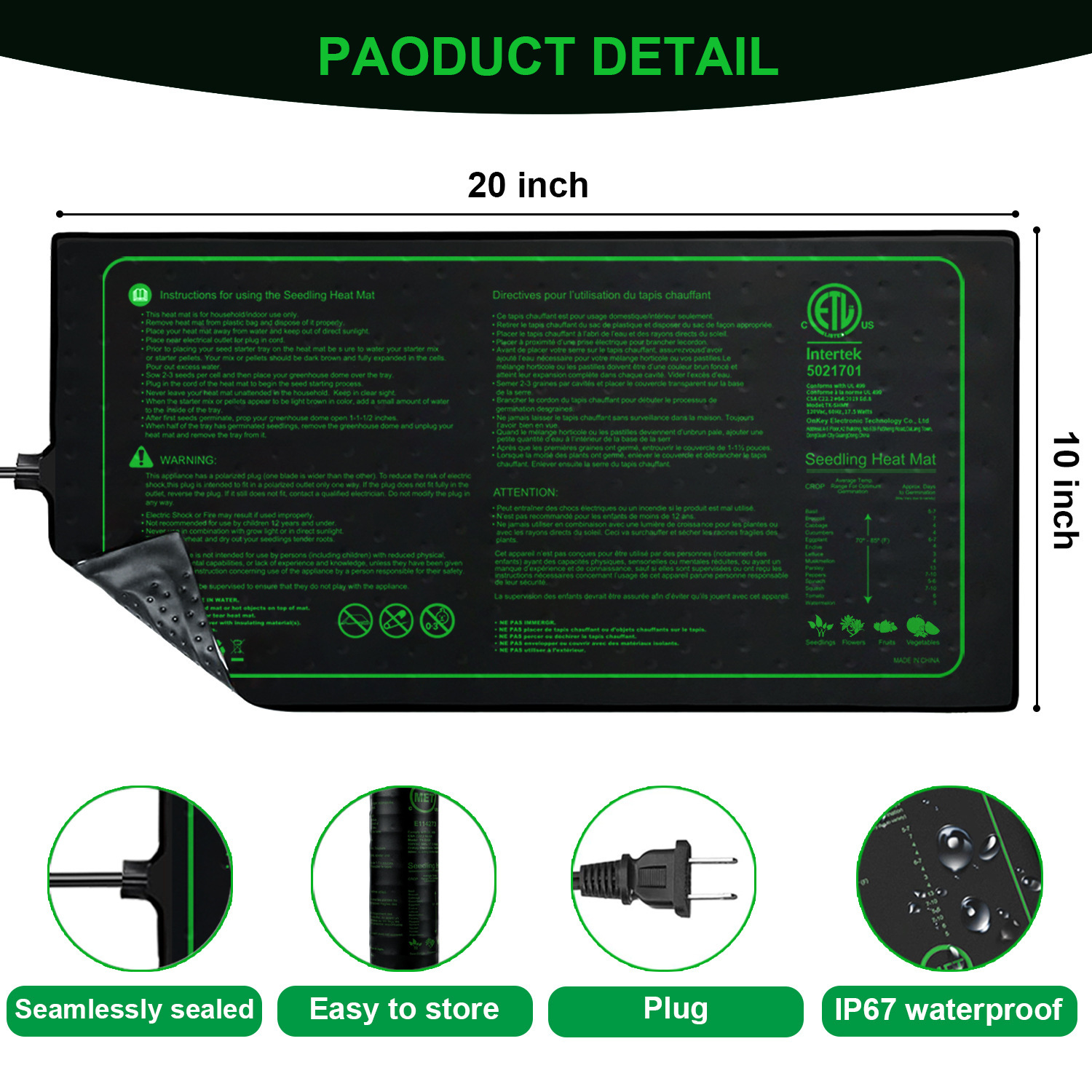 Two-pack 20x10Inch Seedling He - Heat Mat Seedling ulasan dan harga
