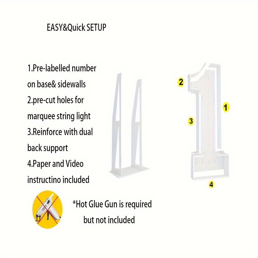 4ft Marquee Light Up Numbers 1 - Cutting Board Foam ulasan dan harga