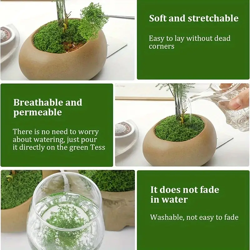 Green Fake Moss DIY Crafts Gra - Sphagnum Moss Dry ulasan dan harga