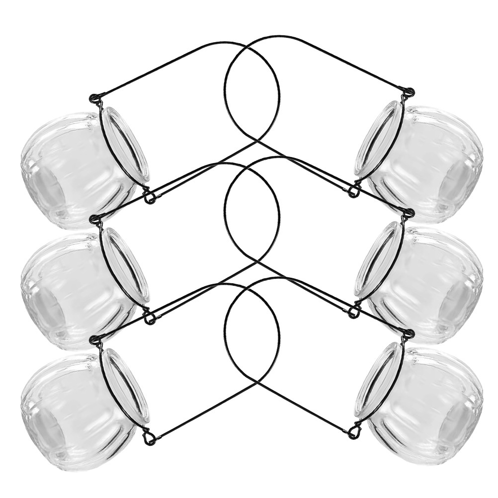 6Pcs Clear Glass Hanging Wall  - Propagation Station Vase ulasan dan harga