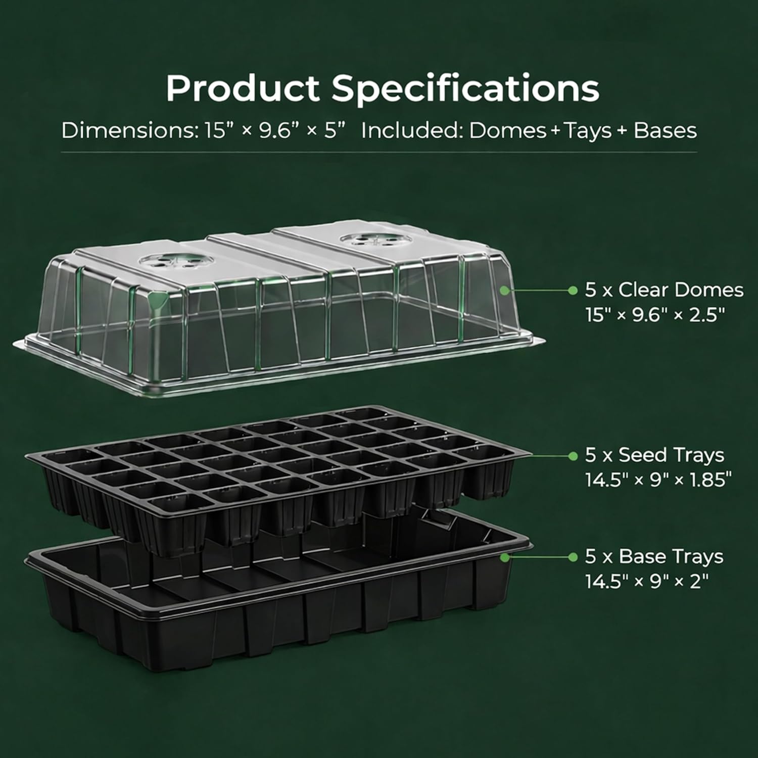Seed Starter Tray Kit 5-Pack,  - Humidity Dome Kit ulasan dan harga